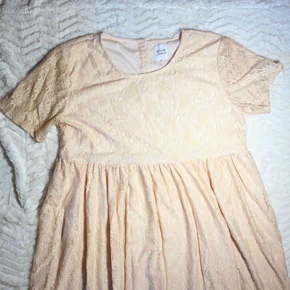CLOSING SALE Lace Dress with Sheer Short Sleeves - Picture 2 of 6
